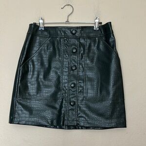 House of Harlow Faux Croc Leather Mini Skirt